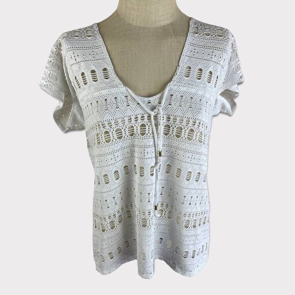 Wave Zone Womens White Swim Cover Up Top Small - Picture 1 of 9